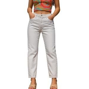 YK2 White Crop Jeans Women's 4 DKNY Jeans Cotton Straight Leg Ankle Denim Pants